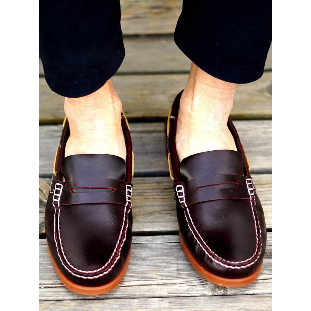 Mocassins lápis sapatos de couro masculino novo estilo respirável puro costurado à mão mocassim Casual moda britânica sa