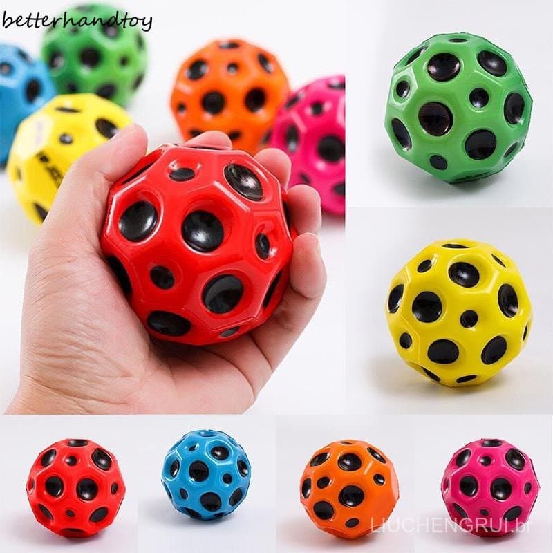 Bola Saltitante de Alta Resiliência, Macia, Anti-Queda, Porosa, Brinquedo para Crianças, Uso Interno e Externo, Design E