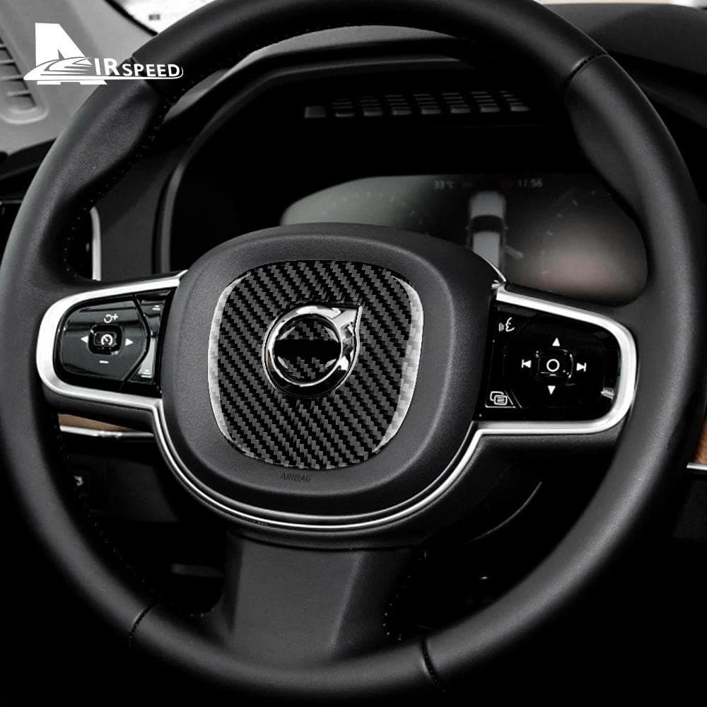 Adesivo De Volante AIRSPEED Para Volvo XC60 2018 XC90 S90 V90 Acessórios De Fibra Carbono Capa Interior Decoração Estilo