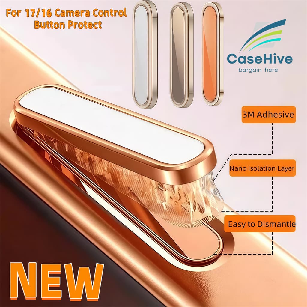 Câmera De Metal Com Botão AI De Controle Protetor Para iPhone 18 Pro Max 17 16 Anel De Liga De Espelho Lateral Anti-Risc