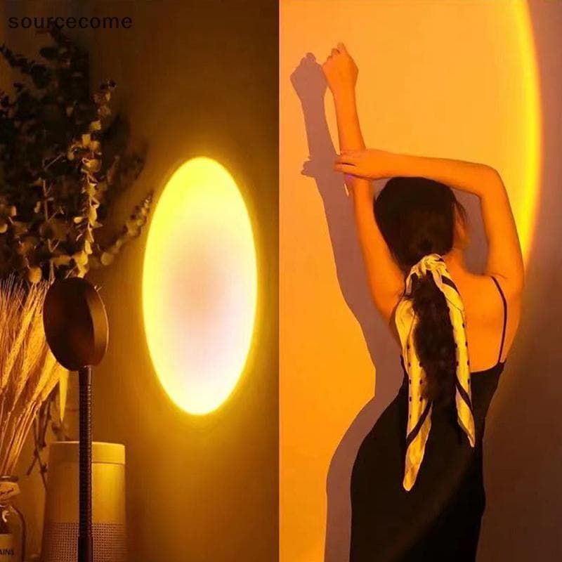 [sourcecome] LED USB Sunset Lamp Projetor Luz Noturna Portátil Para Quarto Sala De Estar Decoração Boutique