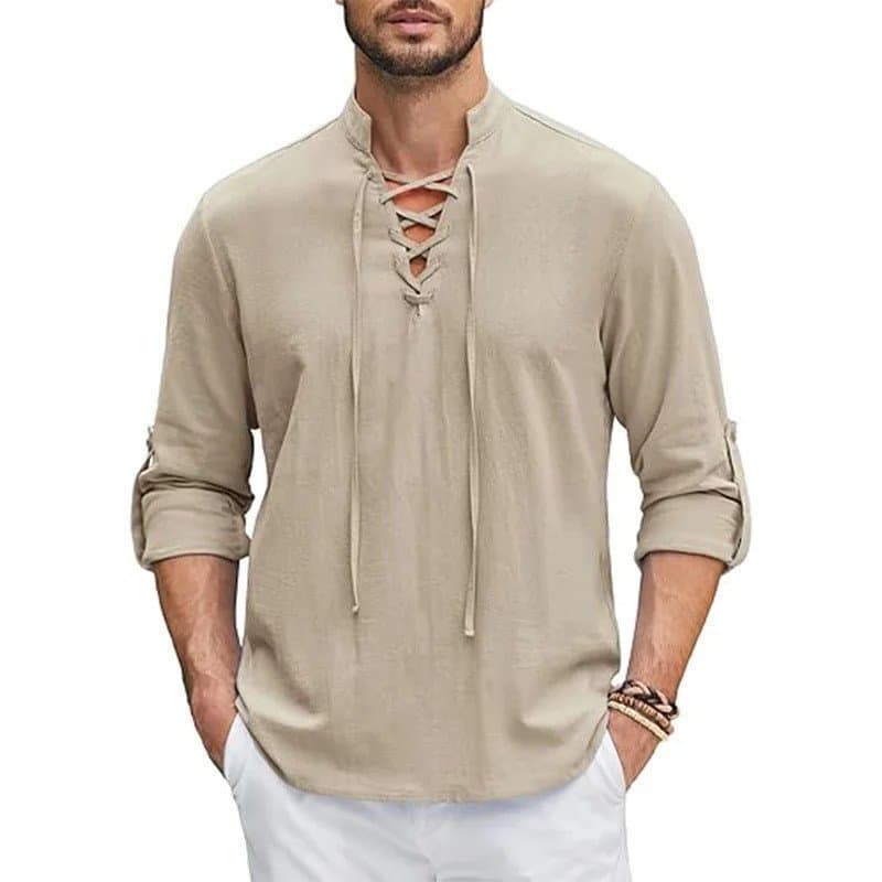 Camisa Masculina da Renascença, Camisa Medieval de Pirata Viking, Camisas de Algodão e Linho, Fantasia de Halloween