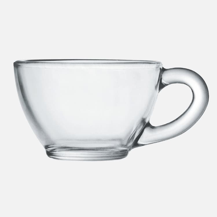 Xícara para Chá Diamante 240 ml sem Pires em Vidro Transparente Duralex - Kit com 12 Unidades