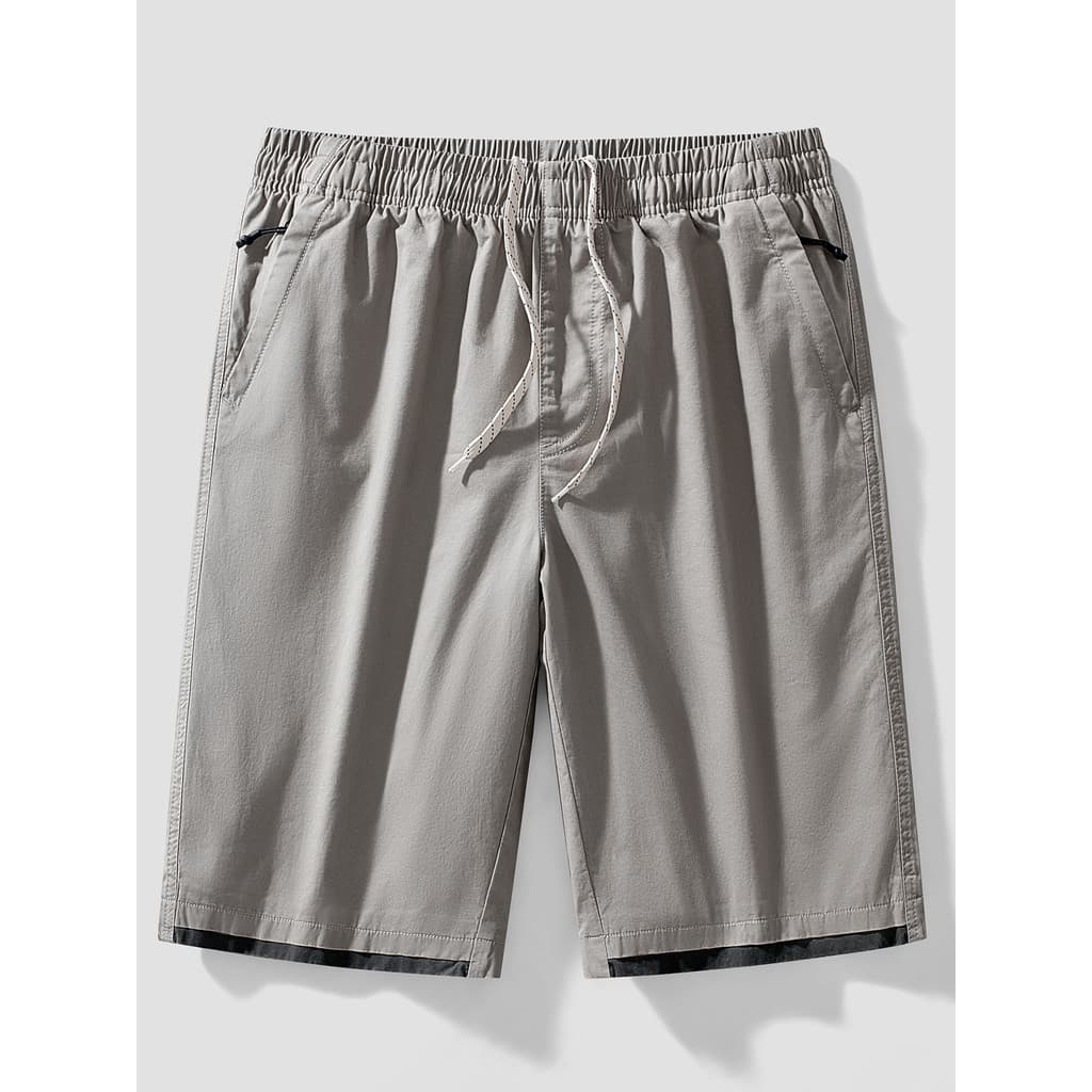 Shorts casuais masculinos verão fino solto calças cortadas cordão cintura elástica calças de praia macacão masculino cal