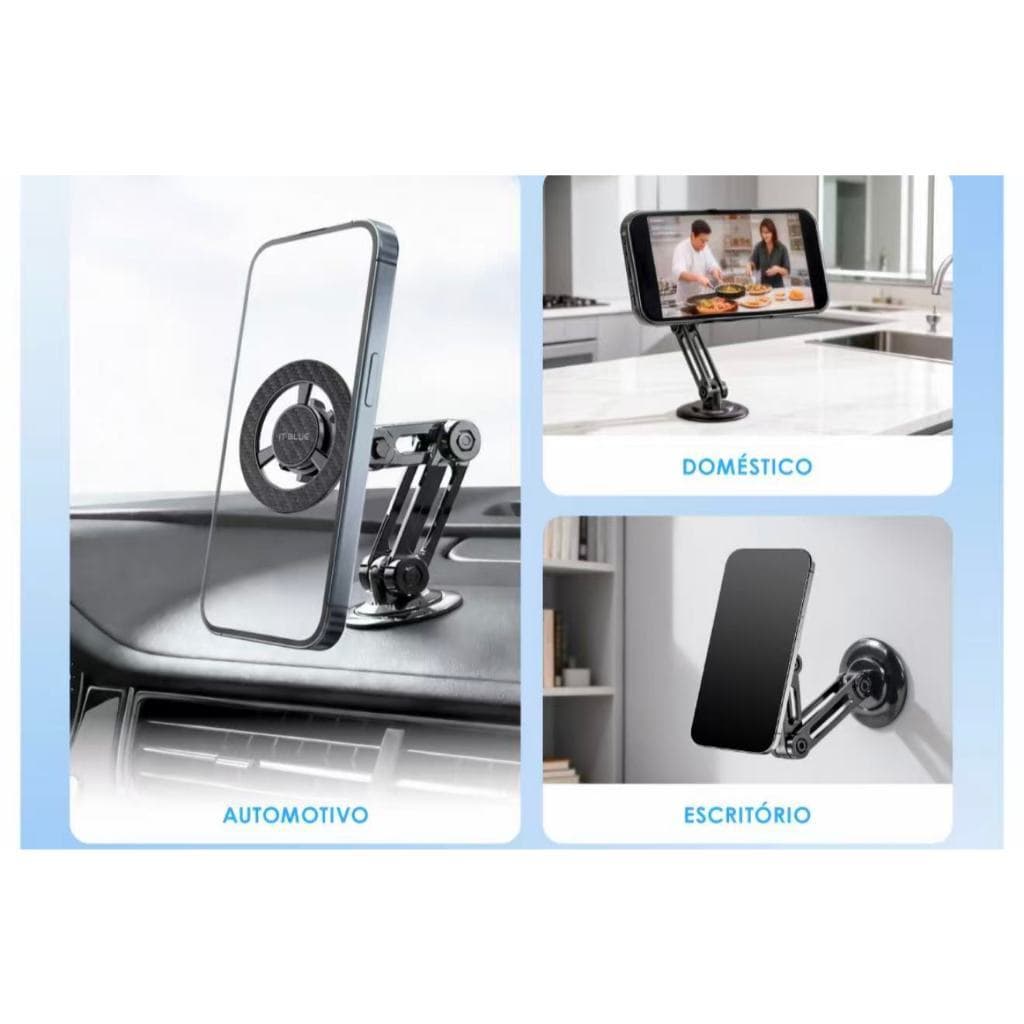 Suporte Celular Rotativo Magnético 360° Carro Casa Mesa