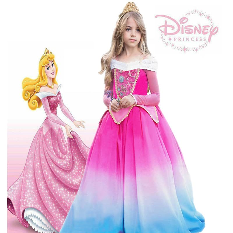 Crianças Disney Ello vestido de princesa Halloween Aurora princesa cos festa dormir beleza palco traje