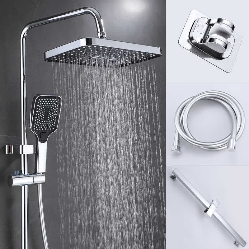 Acessórios de cabeça de chuveiro portátil prateado, cor de aço inoxidável, suporte de tubo de chuveiro, mangueira ABS, s