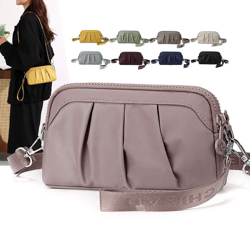 Chibao estilo simples plissado Design senhoras sacos All-Match ombro mensageiro saco moda pequena bolsa de pano saco do