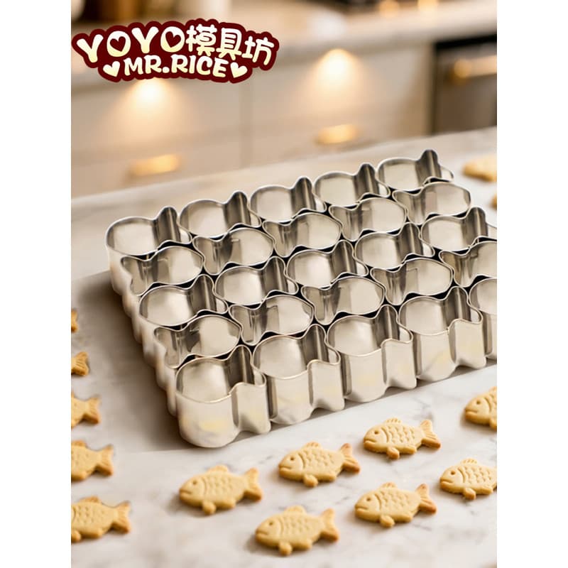 Mini 25 pequenos moldes de peixe dourado ferramentas de cozimento de aço inoxidável bolo Fondant frutas vegetais corte f