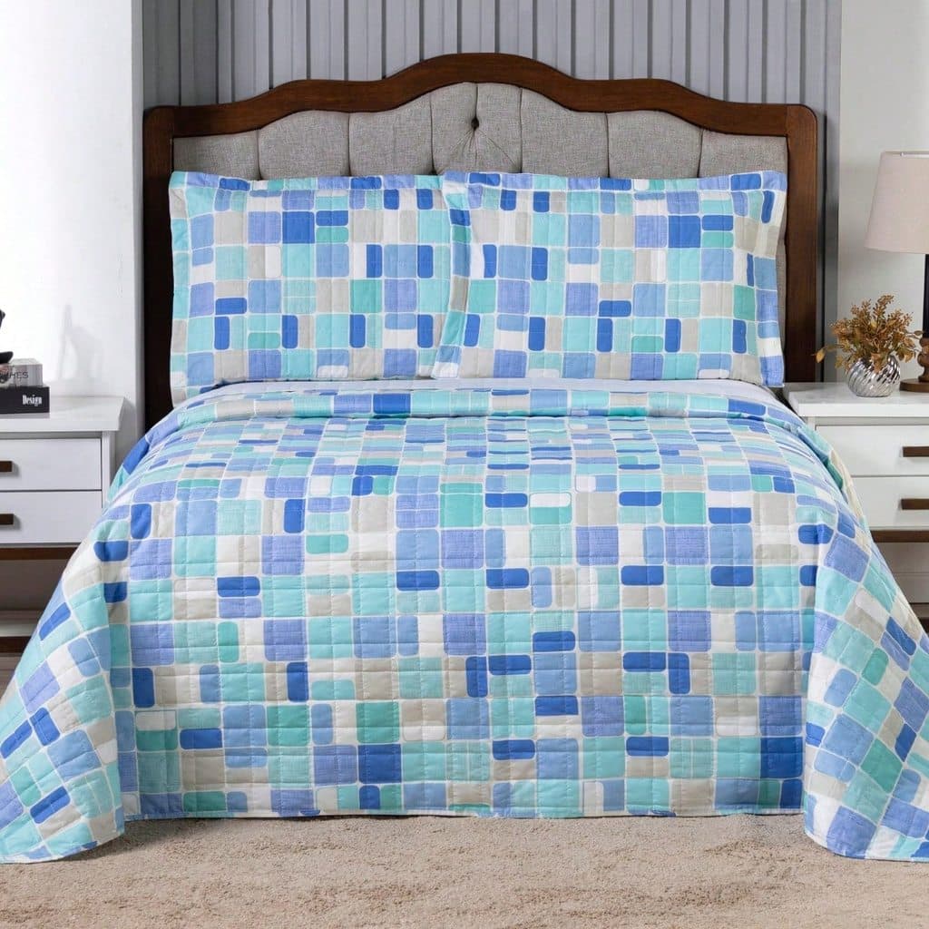 Cobre Leito Estampado Micropercal 300 Fios Colcha Queen, Casal ou Solteiro