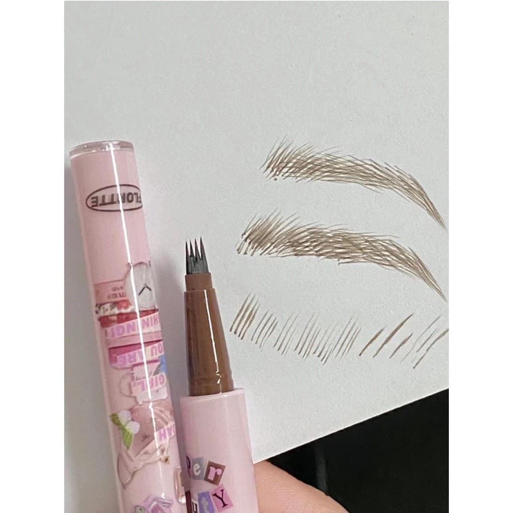 Sobrancelhas selvagens Fur Flu!Flortte Flower Lolia Little Painter Blade Lápis de sobrancelha de água de quatro pinos de