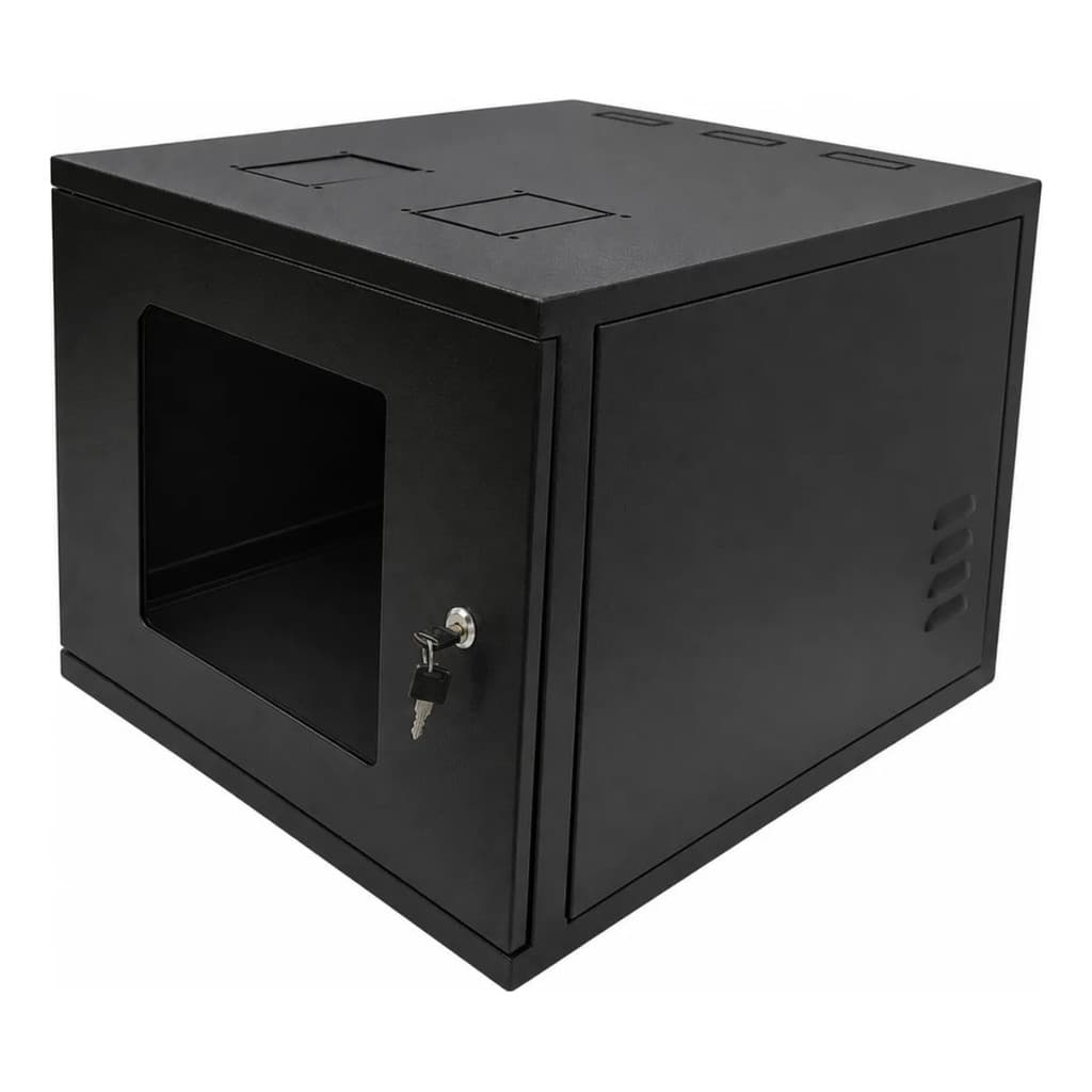 Mini Rack Parede Padrão 19'' 7u X 470mm P/ Acessórios Cftv Preto