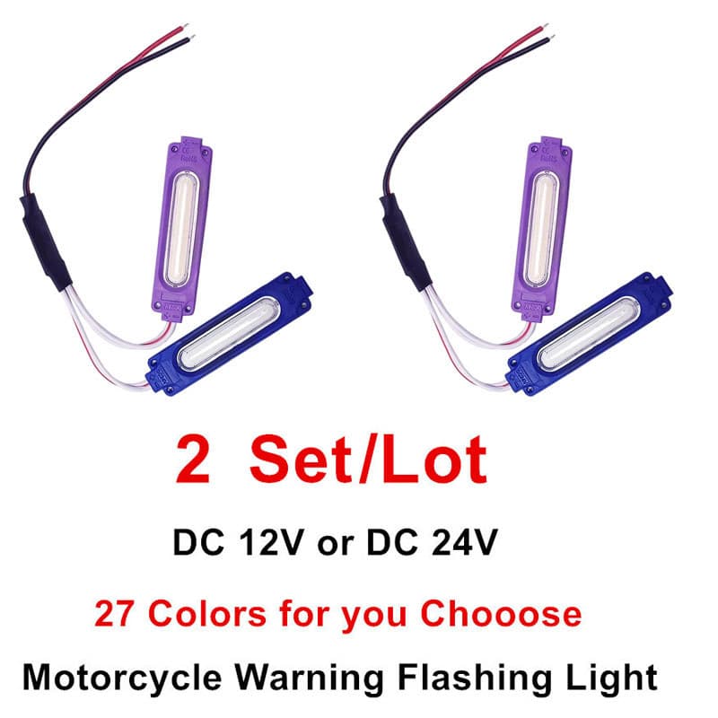 2 Set/Lote COB LED Flash Strobe Module DC12V Ou 24V , Lâmpada De Advertência Multiuso Para Motocicleta Triciclo Jeepney