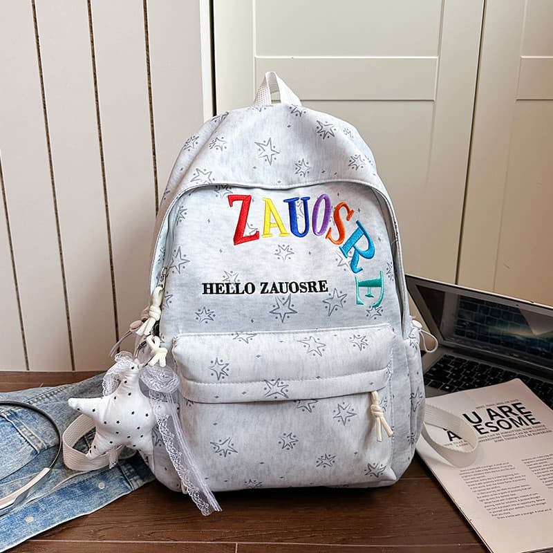 Mochilas para estudantes do ensino médio e fundamental, mochilas elegantes de grande capacidade com estampas de letras,