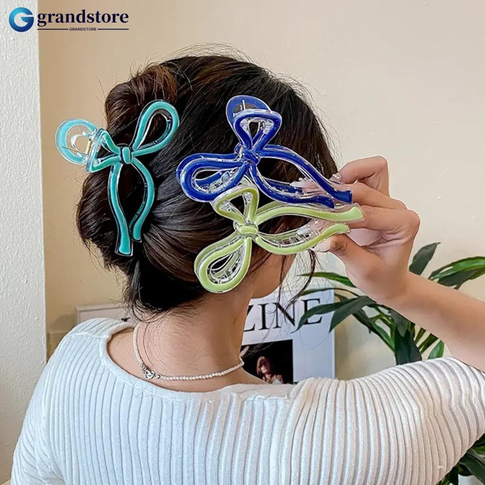 GRANDSTORE Elegante Bowknot Grampo De Cabelo Simples Temperamental Updo Hairpin Garra Multicolorido Acessório Para Mulhe