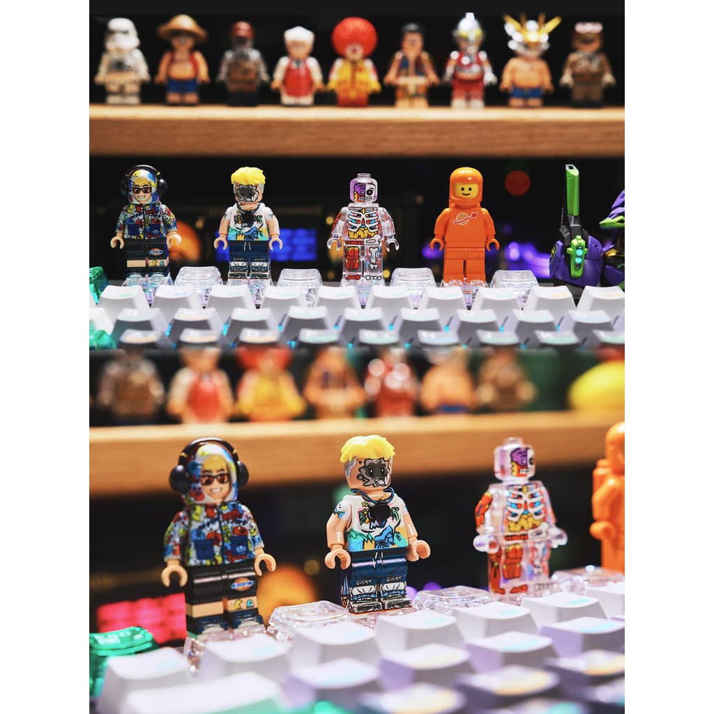Bloco de construção Keycap teclado mecânico personalizado DIY troca quente adequado para Lego minifigura decoração mesa