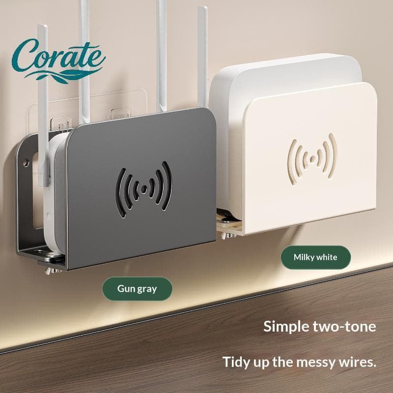 [Corate] Suporte Para Roteador WiFi Montado Na Parede , Sem Necessidade De Perfuração , Furos De Dissipação De Calor , E