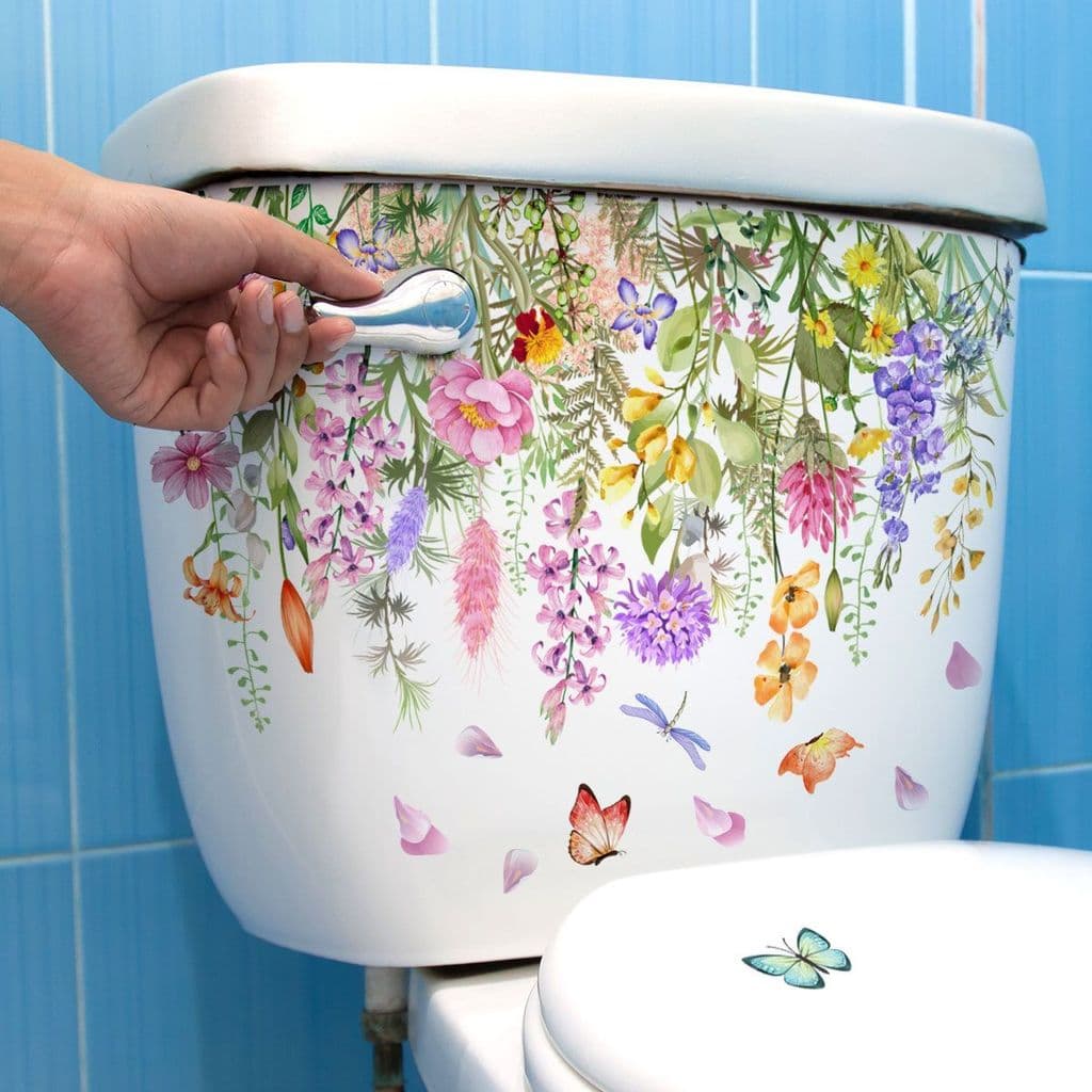 Várias Plantas Verdes Flores Adesivo De Parede Banheiro Decoração Decalques Sala De Estar Gabinete De Casa Mu