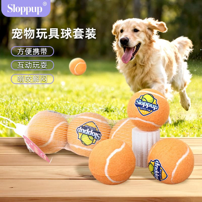Sloppup bola de brinquedo para animais de estimação, brinquedo de tênis para cães, treinamento interativo, alívio do téd