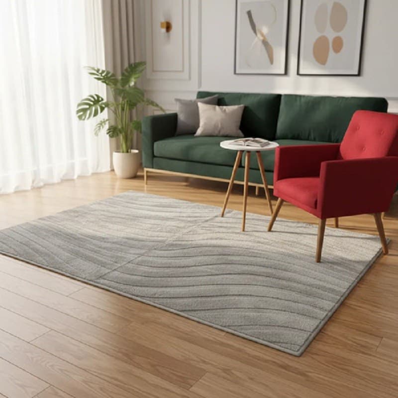 Tapete Sala Pelo Baixo Moderno Antiderrapante Fácil Limpeza