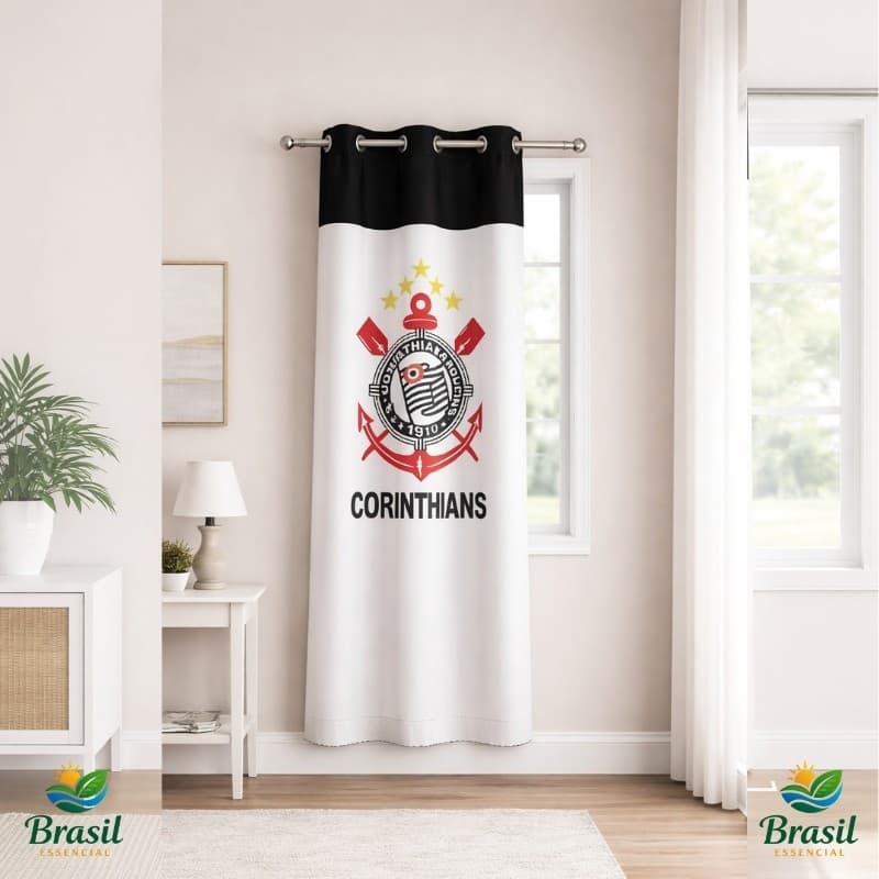 cortina para sala janela 01 parte para quarto ou sala 1,00 x 1,45 cortina personalizada times de futebol