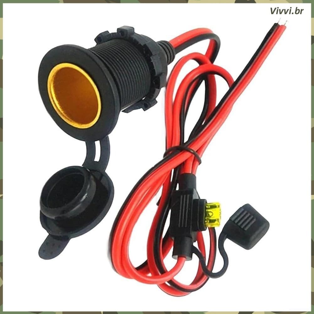 Cabo De Extensão De Soquete De Carro 12V-24V DC Com Caixa À Prova D'água 100cm Para Dispositivos _VVI