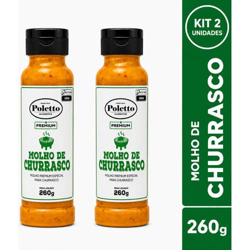 Kit 2 Molhos Churrasco Premium Especial Poletto - 280g