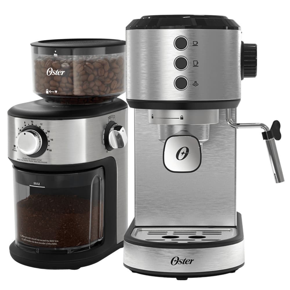 Kit Cafeteira Espresso Perfect Moment e Moedor de Café Precision 18 níveis Oster