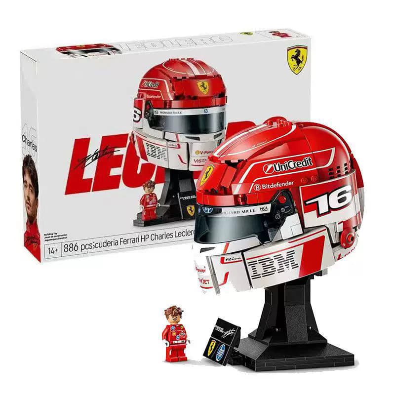 886pcs Ferrari Fleet F1 Leclair Capacete Compatível Lego Building Block Modelo Menino Brinquedo Montado