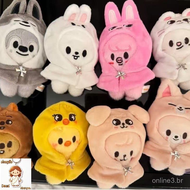 Chaveiro Pequeno de Boneco com Casaco de 10cm do Kpop Idol Stray Kids 2025 Seoul FM Field SKZOO