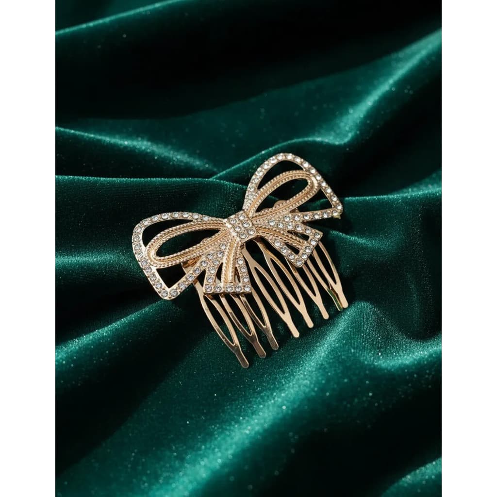 Pente Arranjo Cabelo Grampo Laço Strass Grande Presilha