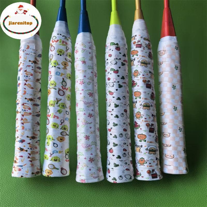 jiarenitop 1 Peça Fita Absorvente De Suor Antiderrapante Alça PU Design De Desenho Animado Overgrip De Tênis Para Badmin