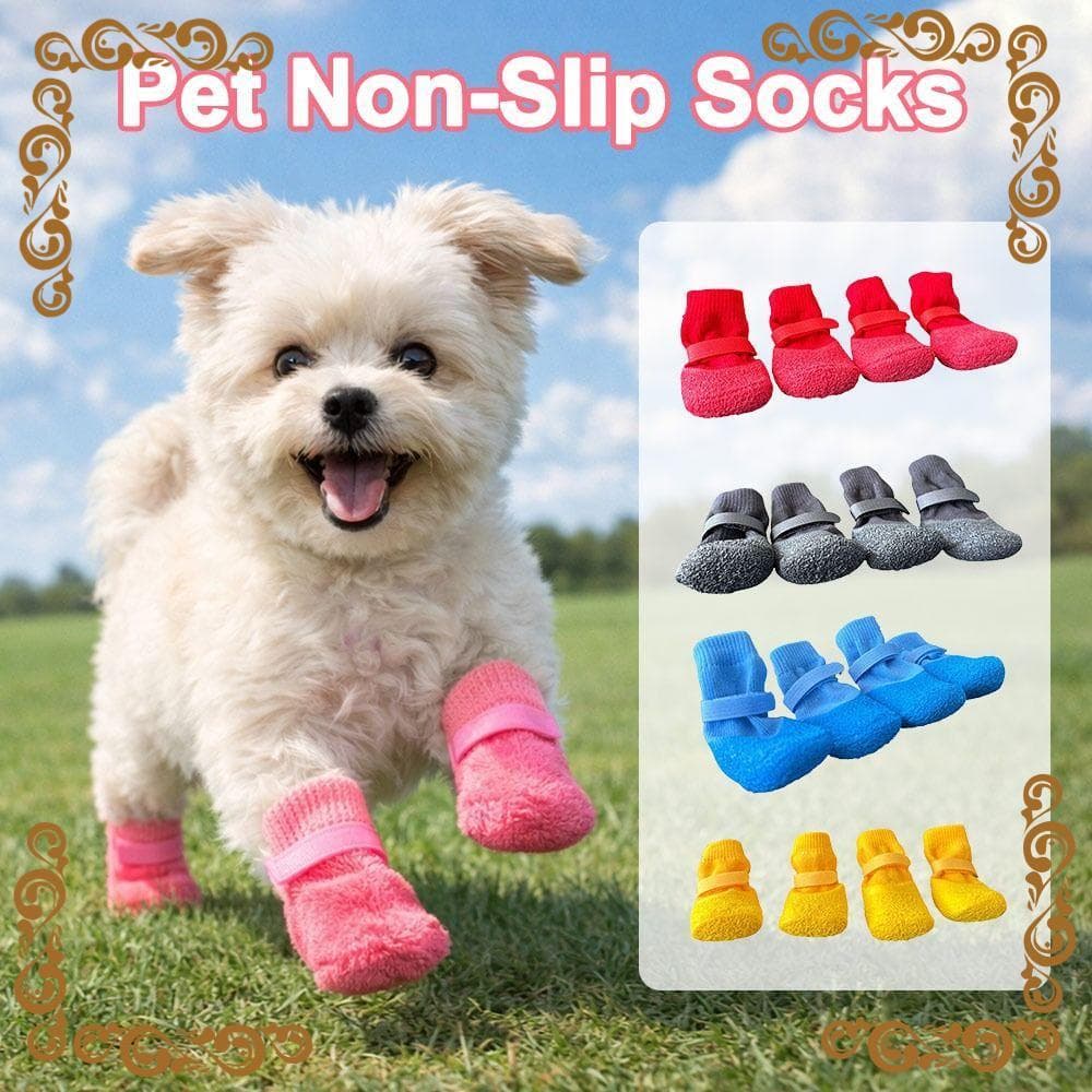 PEONYQ 4 Pçs/Set Sapatos Para Cães , Botas Antiderrapantes Impermeáveis Animais De Estimação , Anti-Sujeira , Resistente