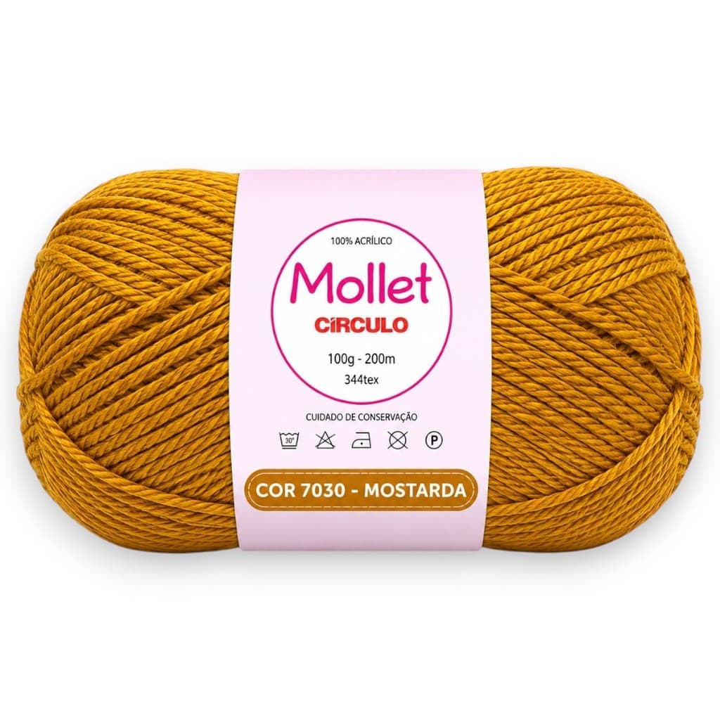 Fio Mollet Círculo 100g 200m Cor 7030 Mostarda – 100% Acrílico