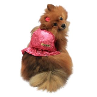 Coleira Peitoral Pet com Mochila e Guia - Dafini gancho rosa pink cachorro
