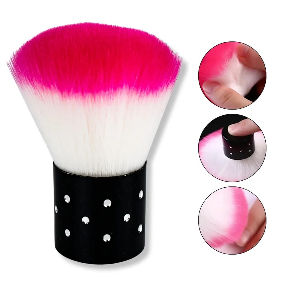 MINI ESPANADOR DE UNHAS COM BRILHO STRASS