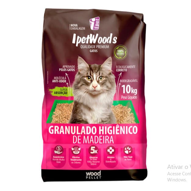 Granulado Higiênico De Madeira 10kg para Gatos