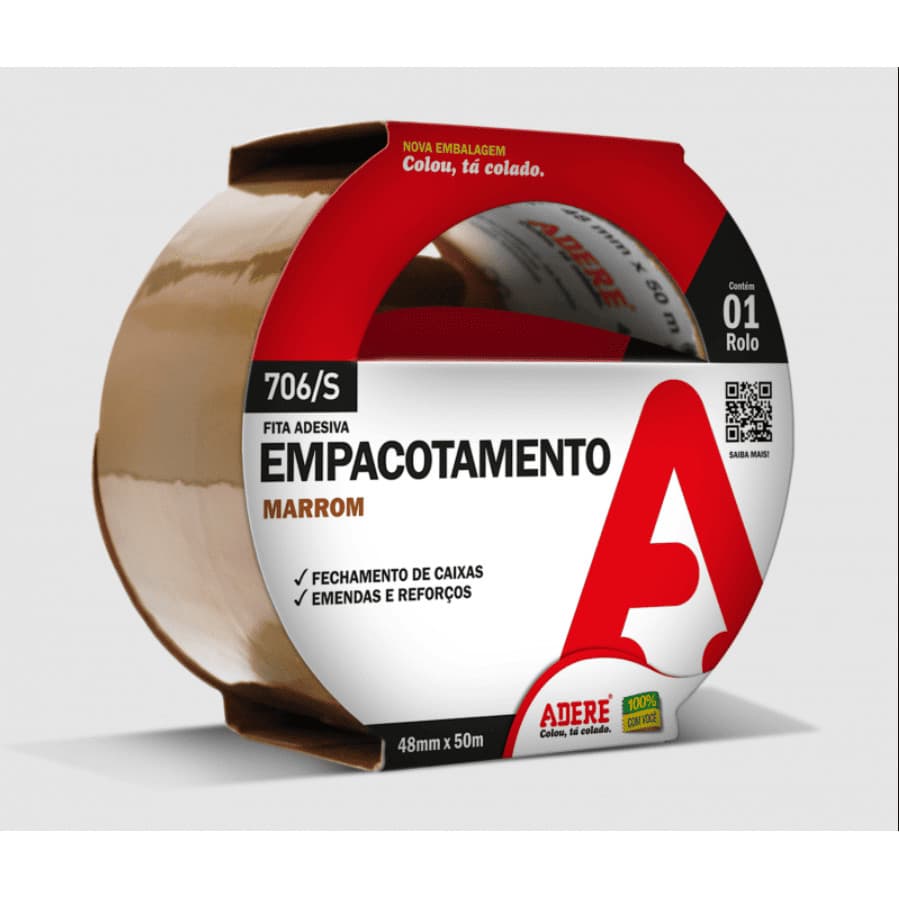 Fita Empacotamento Marrom - Adere