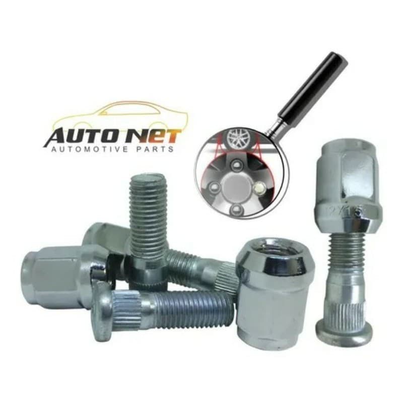 Kit 4 Porcas + 4 Prisioneiros De Roda Ford Ka Fiesta Ecosport Dianteiro E Traseiro