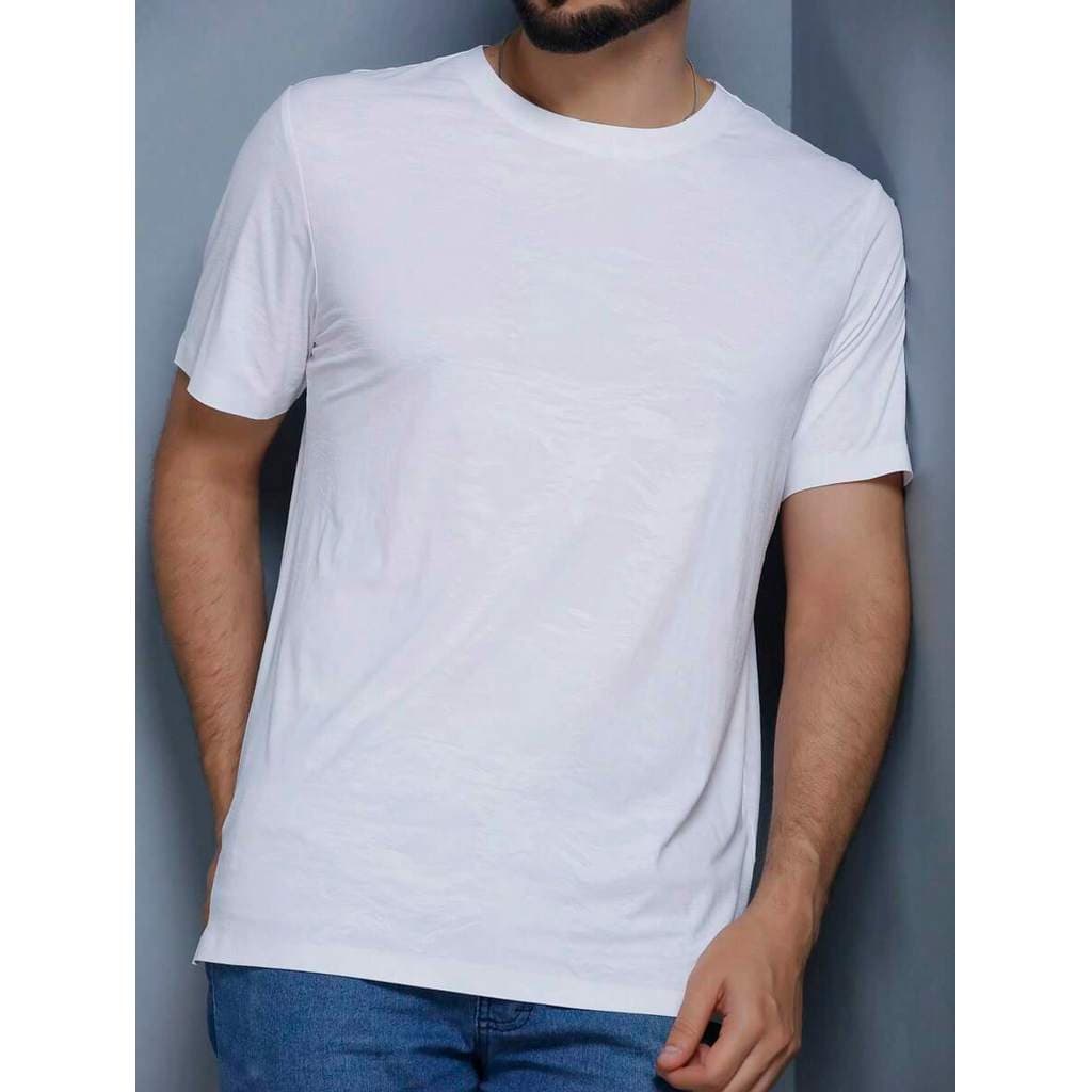 Camiseta Masculina Ice Silk com Estampa Texturizada - Leve e Estilosa para o Verão