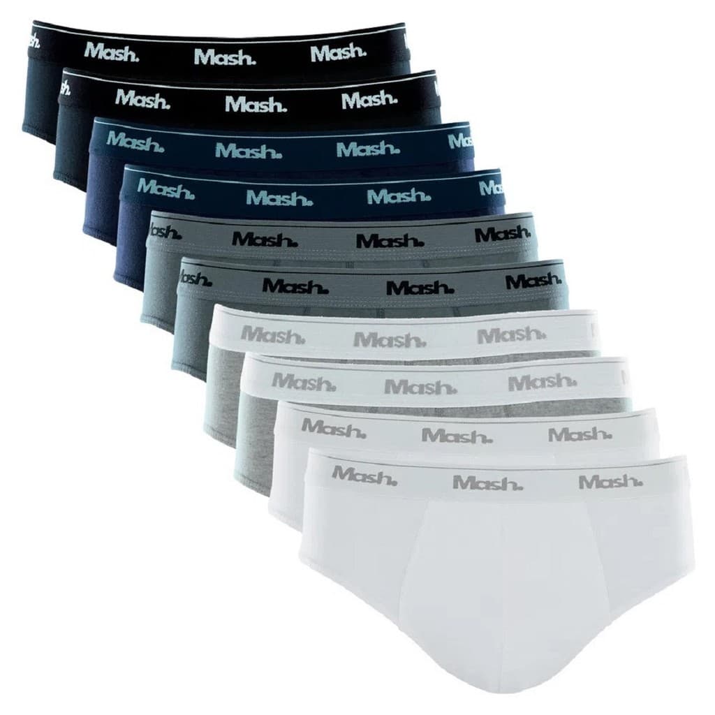 Cuecas Slip Algodão Mash Sortidas Kit com 3