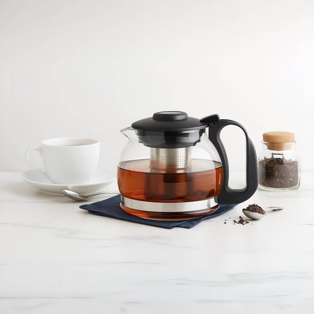 Chaleira de Vidro Bule com Infusor Inox 1200ml Chá e Café | Design Moderno