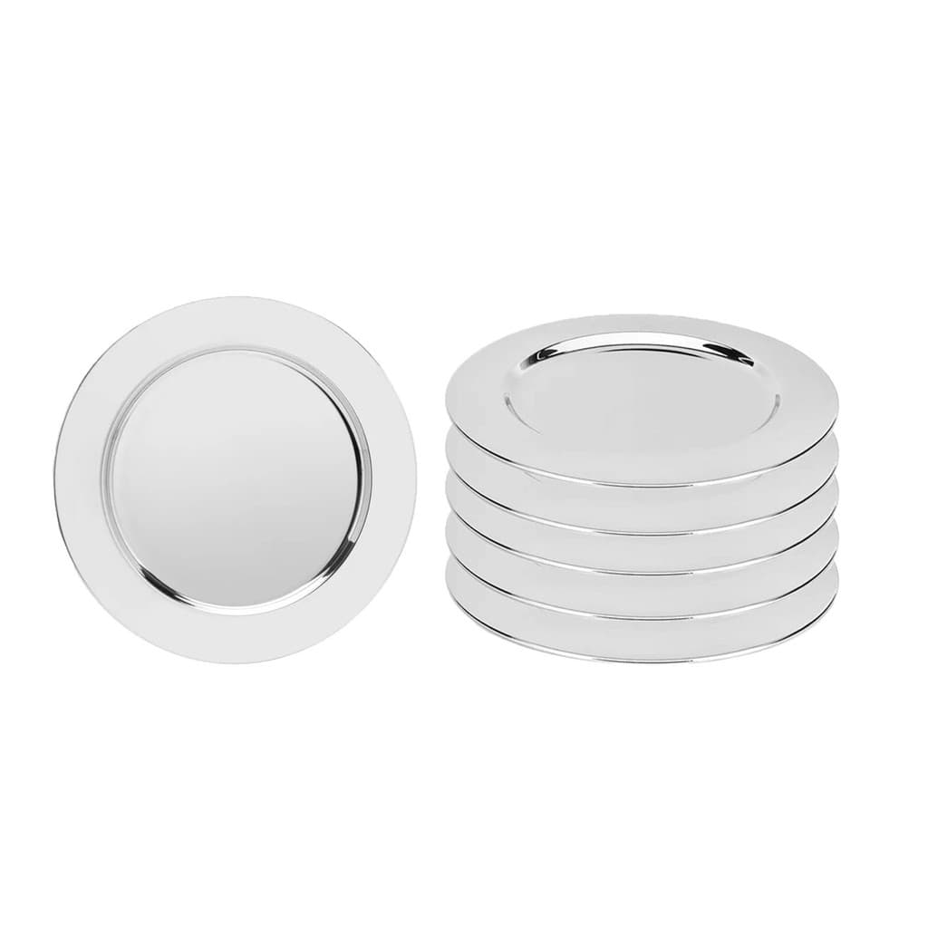 Sousplat Redondo Inox 33cm Mesa Posta Buffet Restaurante 6un