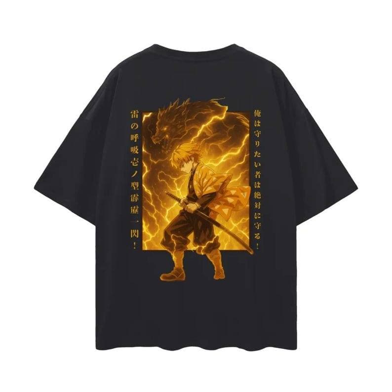 2026 Nova Camiseta Masculino Feminino Oversized Casual E Moderna De  Com Estampa De Zenitsu Agatsuma Do Anime