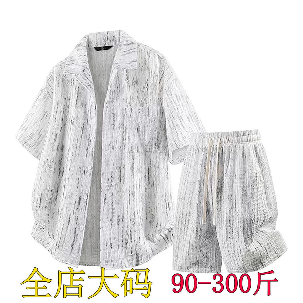 Plus Size Tie-Dye camisa de manga curta Shorts terno masculino verão solto Casual estilo preguiçoso esportes terno de du