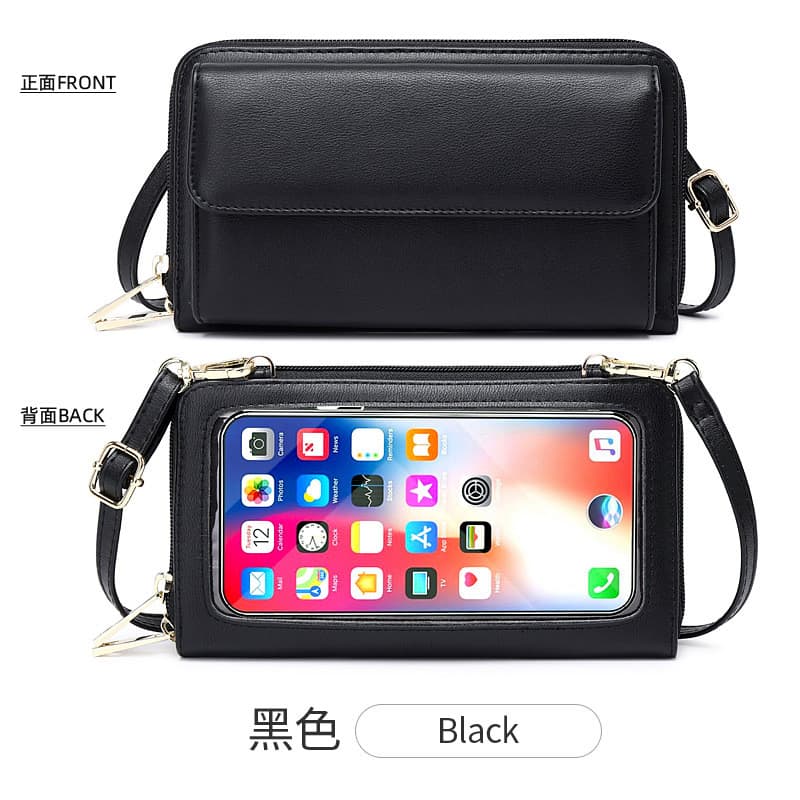 Multifuncional simples elegante na moda de um ombro mensageiro saco do telefone móvel novo estilo tela sensível ao toque