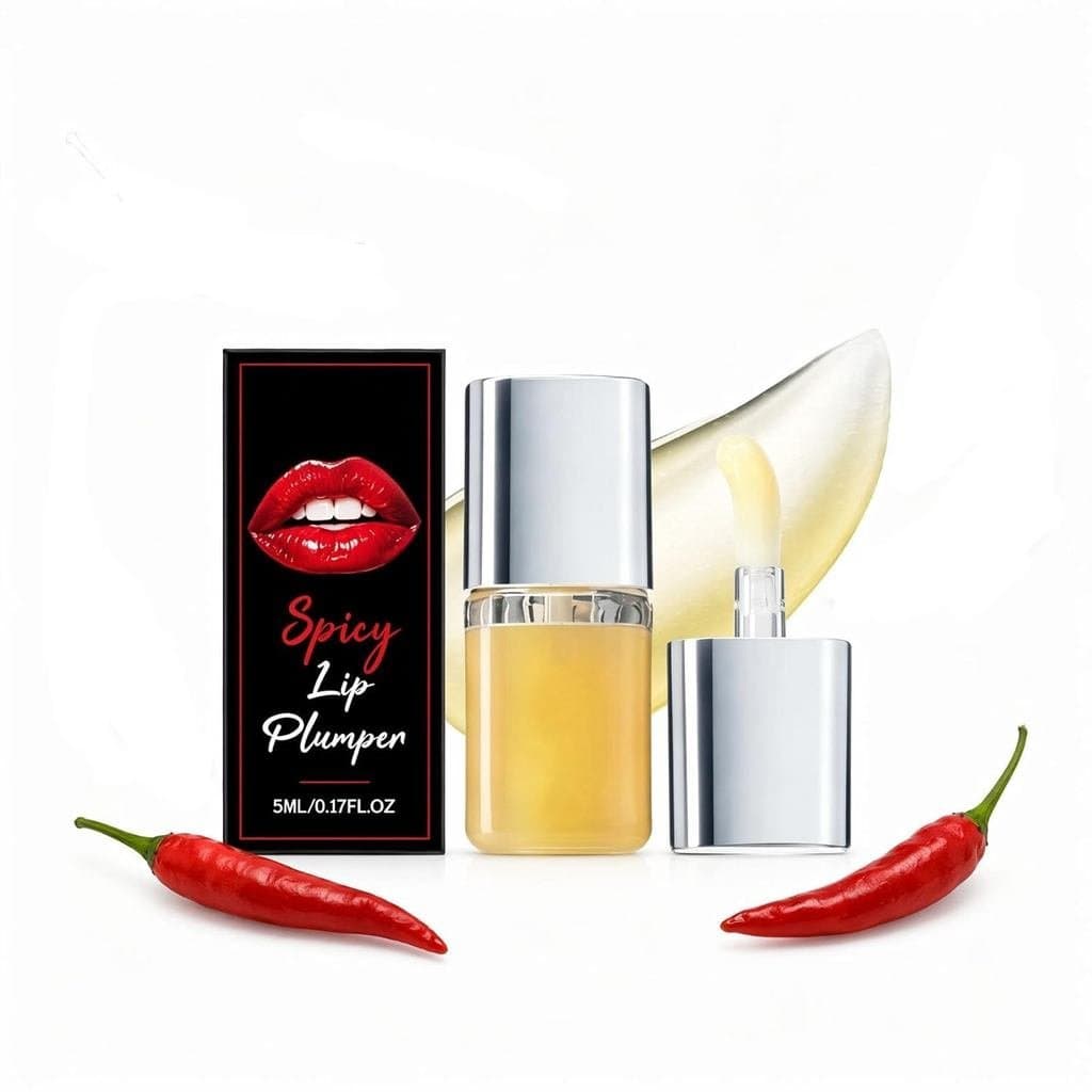 Óleo Labial Volumizador Picante, Brilho Labial Hidratante para Lábios com Aparência Mais Volumosa e Redução de Linhas Fi