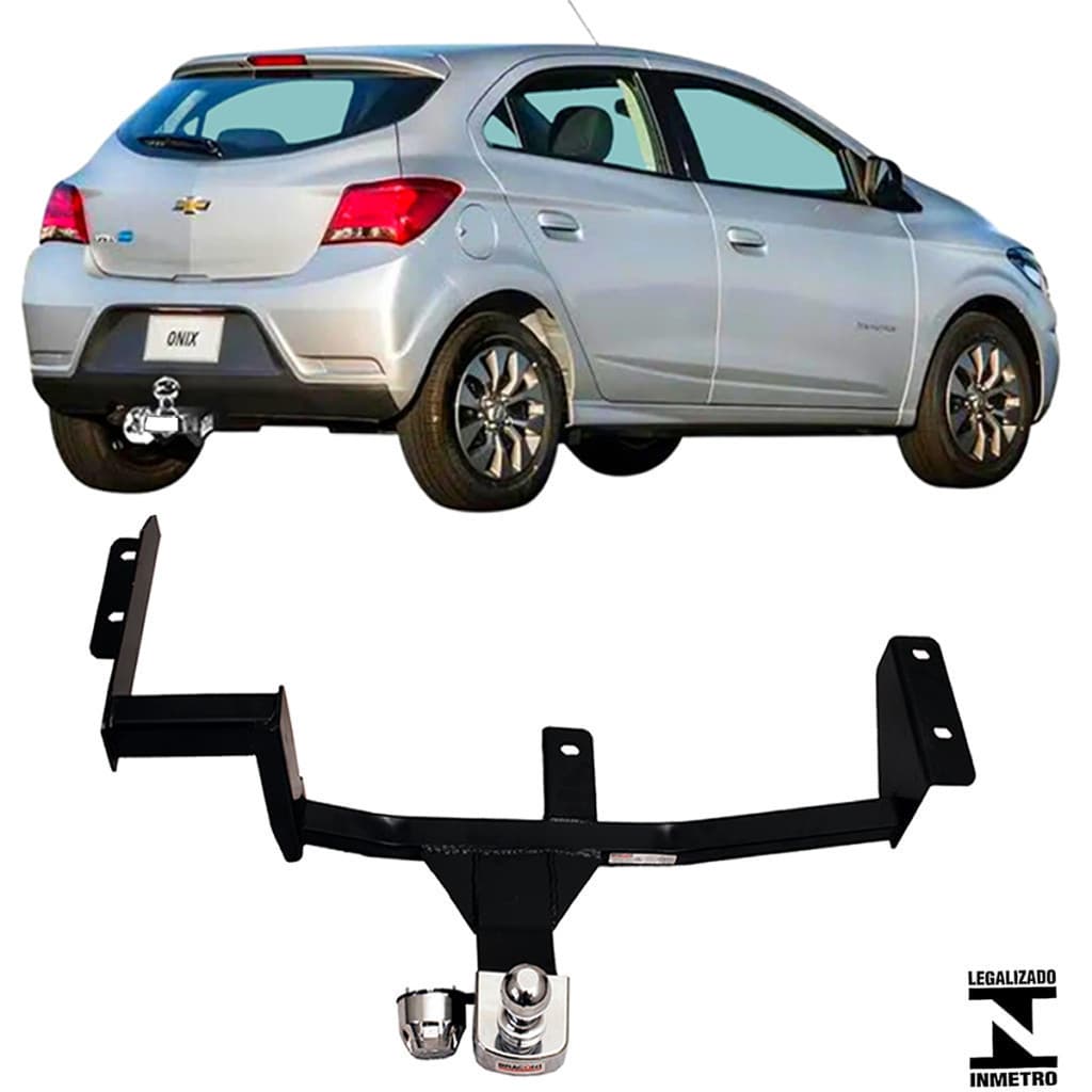 Engate Reboque Fixo Onix 2011 2012 2013 2014 2015 2016 2017 2018 2019 Aco Resistente Capacida Carga 500Kg Inmetro