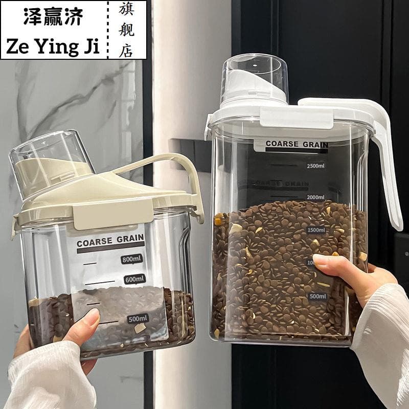 Balde de armazenamento de alimentos para gatos, balde selado à prova de umidade para alimentos para animais de estimação