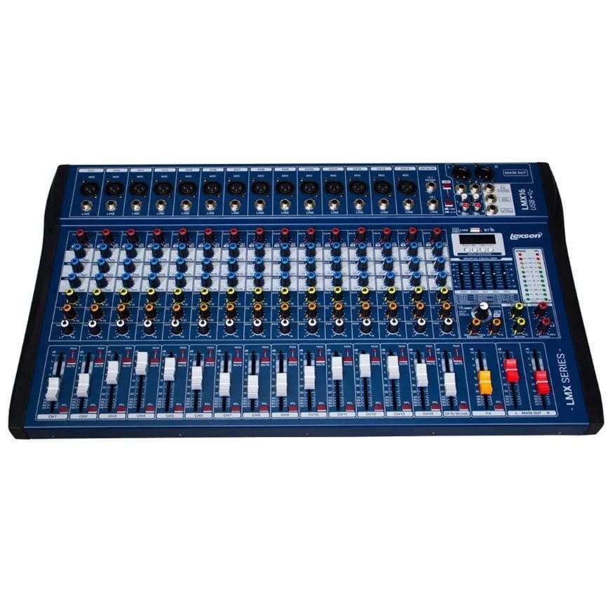 MESA DE SOM LEXSEN 16 CANAIS ANALOGICA LMX16 USB E BLUETOOTH